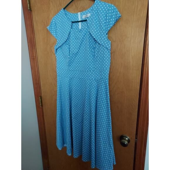 Homrain Women's Dress Pin-up Style Dress size Large Polka dot cotton blend zip - Picture 1 of 9